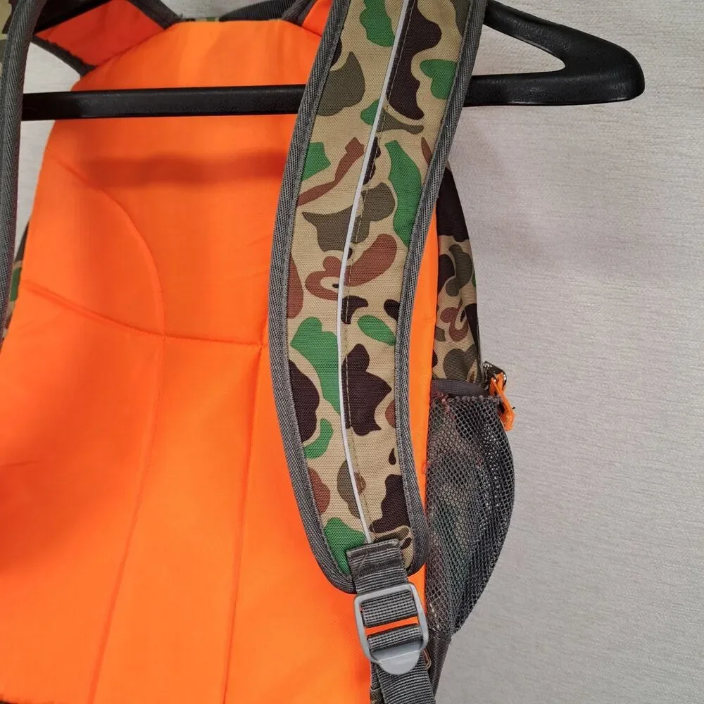 LL Bean Backpack Duck Camo Hunter Orange Pack Original Bookbag Daypack